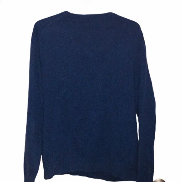 Lands End V Neck Sweater Men's Large Blue - Picture 3 of 9